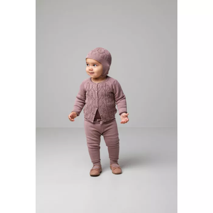 Cardigan din amestec de bumbac si modal - Totti - Dusty Mauve - MarMar