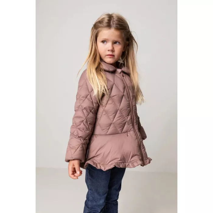Jacheta pentru copii - Olia Light Puffer cu umplutura din puf si pene de gasca - Tawny Rose - MarMar