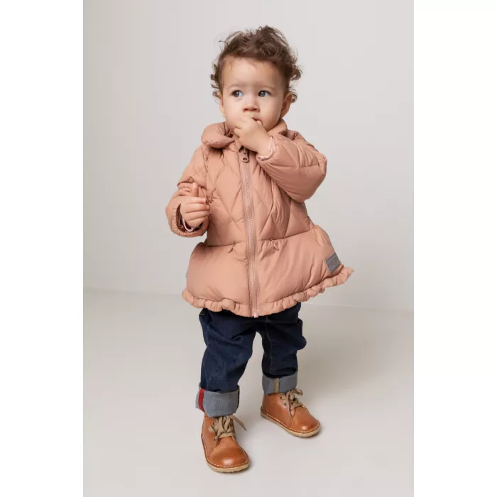 Jacheta pentru copii - Olia Light Puffer cu umplutura din puf si pene de gasca - Tawny Rose - MarMar