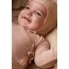 Caciulita din lana merinos cu model pointelle pentru bebelusi - Hoody - Sheer Rose - MarMar