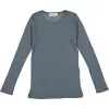 Bluza cu maneca lunga cu model rib din lana merinos - Tamra - Stormy Blue - MarMar