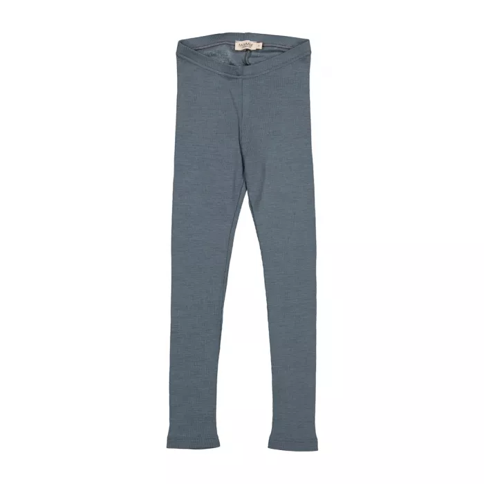 Pantaloni rib din lana merinos - Leg - Stormy Blue - MarMar