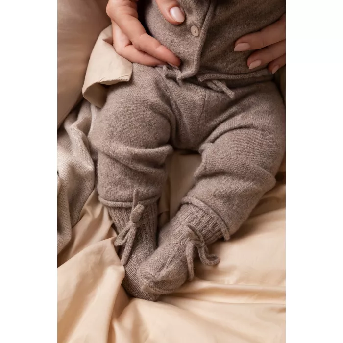 Botosei din casmir pentru bebelusi - Abootie - Linseed Melange - MarMar