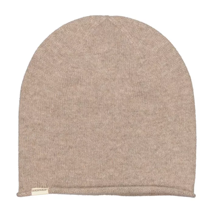 Caciula beanie din casmir - Anna - Linseed Melange - MarMar