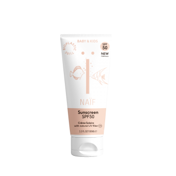 Crema cu protectie solara SPF 50 - Bebelusi si copii - Naïf Crema cu protectie solara SPF 50 - Bebelusi si copii - Naïf