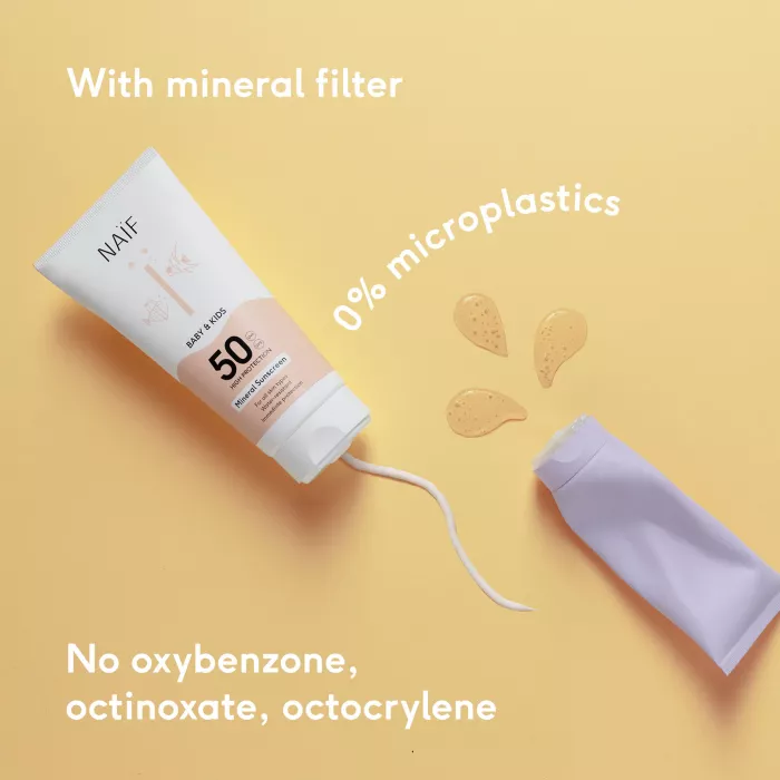 Crema  cu protectie solara minerala SPF 50 - Bebelusi si copii  - 30 ml - Naïf