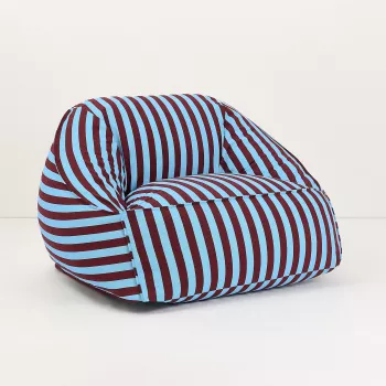 Fotoliu beanbag - ZIGGY - BURGUNDY BLUE STRIPES - Nobodinoz