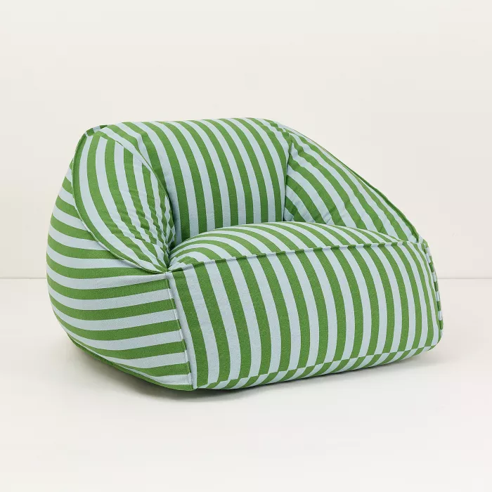 Fotoliu beanbag - ZIGGY - GREEN BLUE STRIPES - Nobodinoz