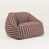 Fotoliu beanbag - ZIGGY - RED TEAL GREEN STRIPES - Nobodinoz