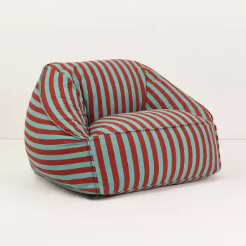 Fotoliu beanbag - ZIGGY - RED TEAL GREEN STRIPES - Nobodinoz