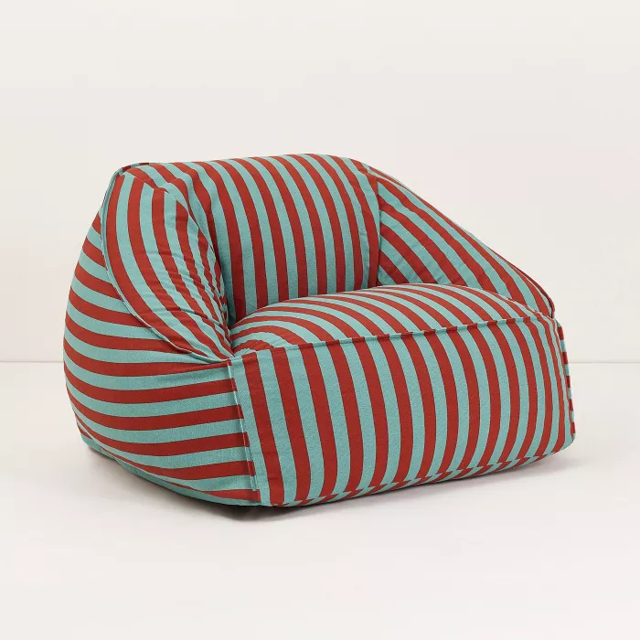 Fotoliu beanbag - ZIGGY - RED TEAL GREEN STRIPES - Nobodinoz