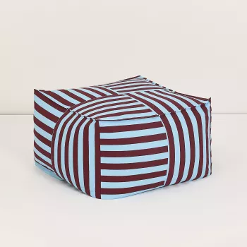 Taburet beanbag - OTTO - BURGUNDY BLUE STRIPES - Nobodinoz