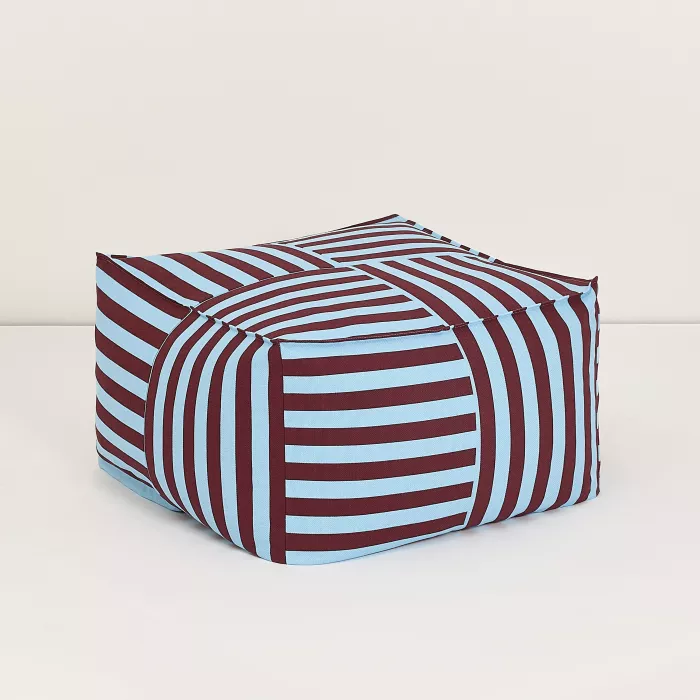 Taburet beanbag - OTTO - BURGUNDY BLUE STRIPES - Nobodinoz