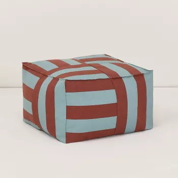 Taburet beanbag pentru exterior - OTTO - TOFFEE BLUE STRIPES - Nobodinoz