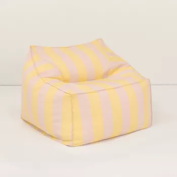 Fotoliu beanbag pentru exterior - LENNY - YELLOW AND PINK STRIPES - Nobodinoz