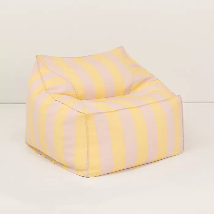 Fotoliu beanbag pentru exterior - LENNY - YELLOW AND PINK STRIPES - Nobodinoz