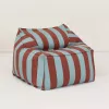 Fotoliu beanbag pentru exterior - LENNY - TOFFEE BLUE STRIPES - Nobodinoz