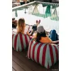 Fotoliu beanbag pentru exterior - LENNY - TOFFEE BLUE STRIPES - Nobodinoz