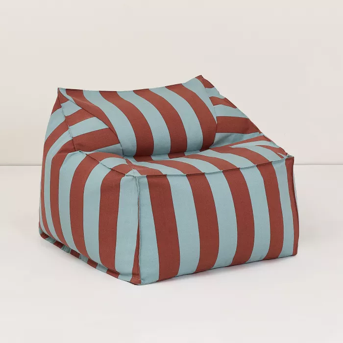 Fotoliu beanbag pentru exterior - LENNY - TOFFEE BLUE STRIPES - Nobodinoz