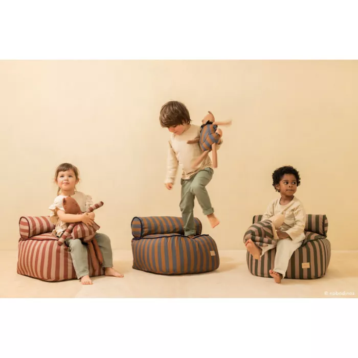 Beanbag - MAJESTIC - MARSALA TAUPE STRIPES - Nobodinoz