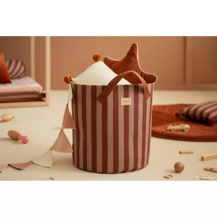 Cos de depozitare - MAJESTIC - MARSALA TAUPE STRIPES - Nobodinoz