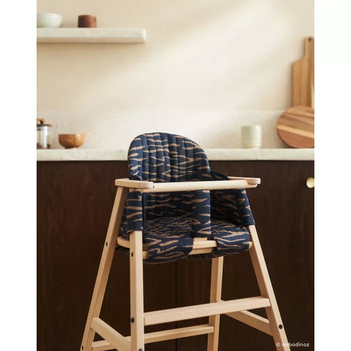 Perna husa pentru scaunul de masa din lemn din colectia Growing Green - BLUE WAVES - Nobodinoz