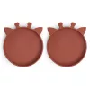 Set 2 farfurii din silicon Akila - Giraffe - Mahogany - Nuuroo