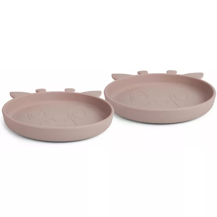 Set 2 farfurii din silicon Akila - Giraffe - Woodrose - Nuuroo