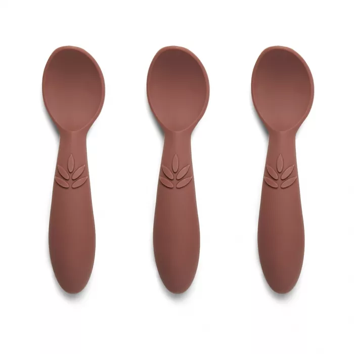 Set 3 lingurite din silicon Ella - Mahogany - Nuuroo