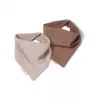 Baveta bandana din bumbac organic Acile - set 2 bucati - Cobblestone / Cappuccino - Nuuroo