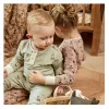 Pijama din bumbac organic pentru copii - Sara - Light green - Space - Nuuroo