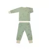 Pijama din bumbac organic pentru copii - Sara - Light green - Space - Nuuroo