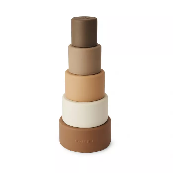 Turn din silicon pentru stivuire - Vanja - Brown Color Mix - Nuuroo