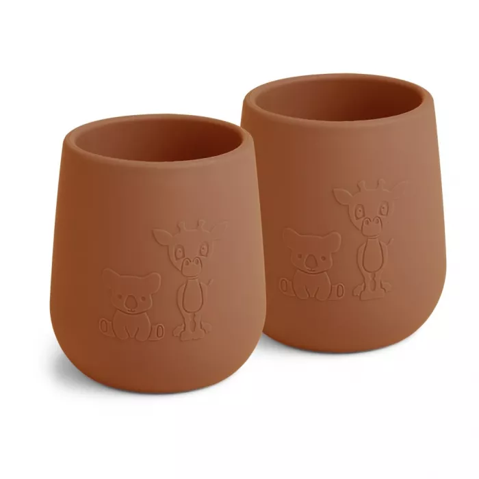 Set de 2 pahare din silicon - Abel - Caramel Cafe - Nuuroo