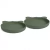 Set 2 farfurii din silicon Akila - Koala - Dusty Green - Nuuroo