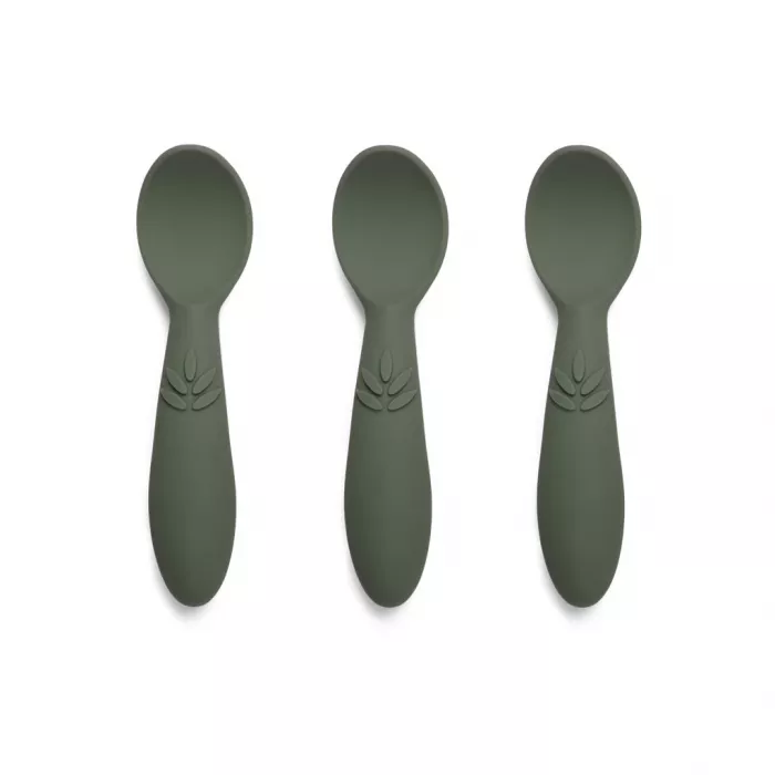 Set 3 lingurite din silicon Ella - Dusty Green - Nuuroo