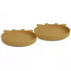 Set 2 farfurii din silicon Akila - Giraffe - Dusty Yellow - Nuuroo