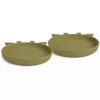 Set 2 farfurii din silicon Akila - Giraffe - Olive Green - Nuuroo