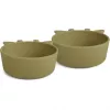 Set 2 farfurii adanci din silicon Alex - Giraffe - Olive Green - Nuuroo