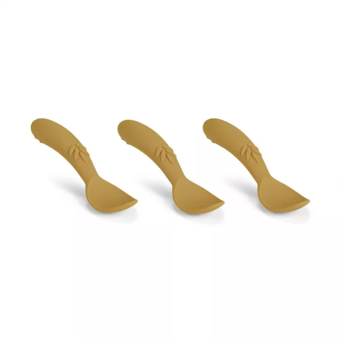 Set 3 lingurite din silicon Ella - Dusty Yellow -  Nuuroo