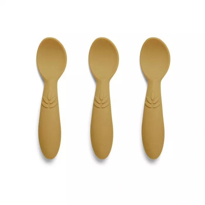 Set 3 lingurite din silicon Ella - Dusty Yellow -  Nuuroo
