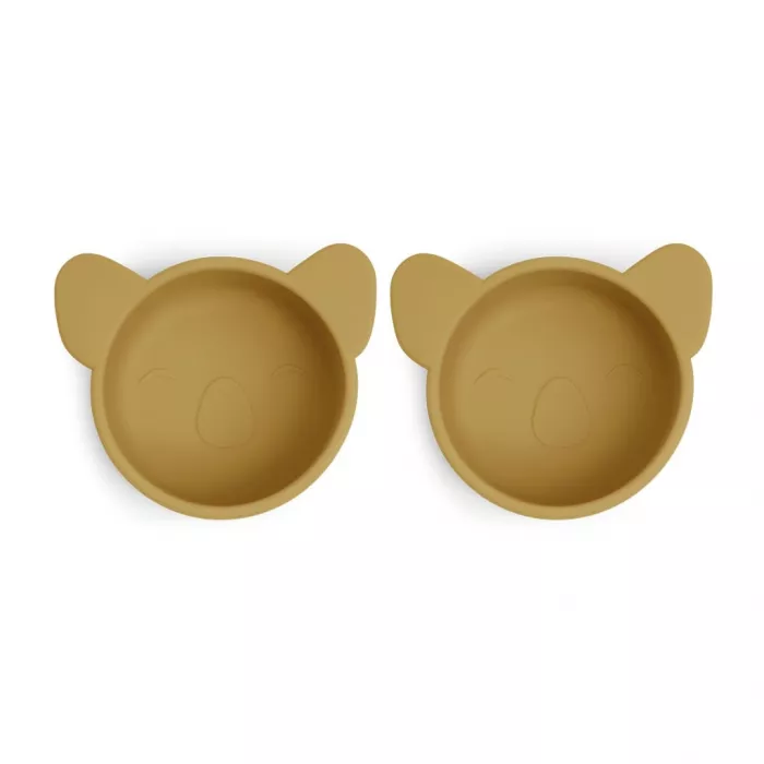 Set 2 boluri din silicon Rosa - Koala - Dusty Yellow - Nuuroo