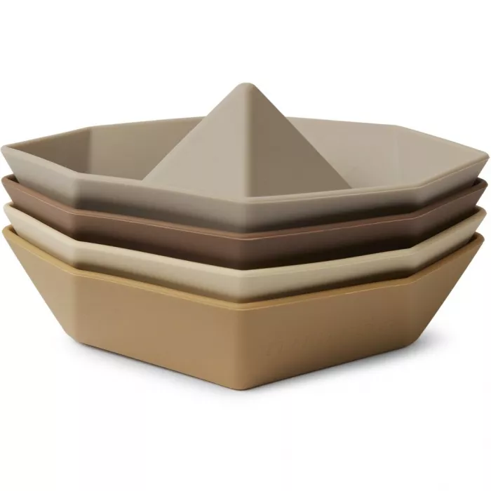 Set de jucarii pentru baie - set 4 barcute - Brown Mix - Nuuroo