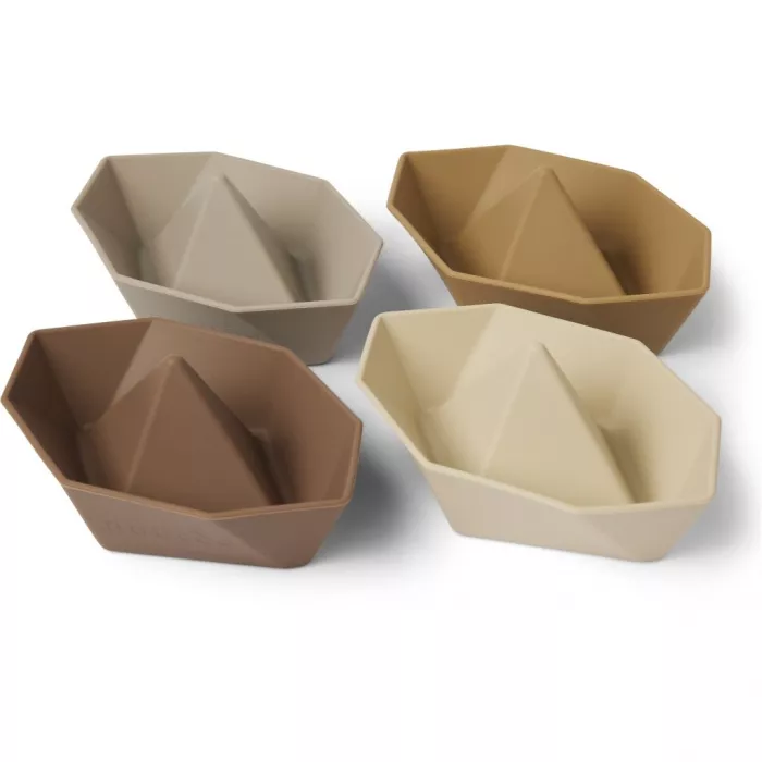 Set de jucarii pentru baie - set 4 barcute - Brown Mix - Nuuroo