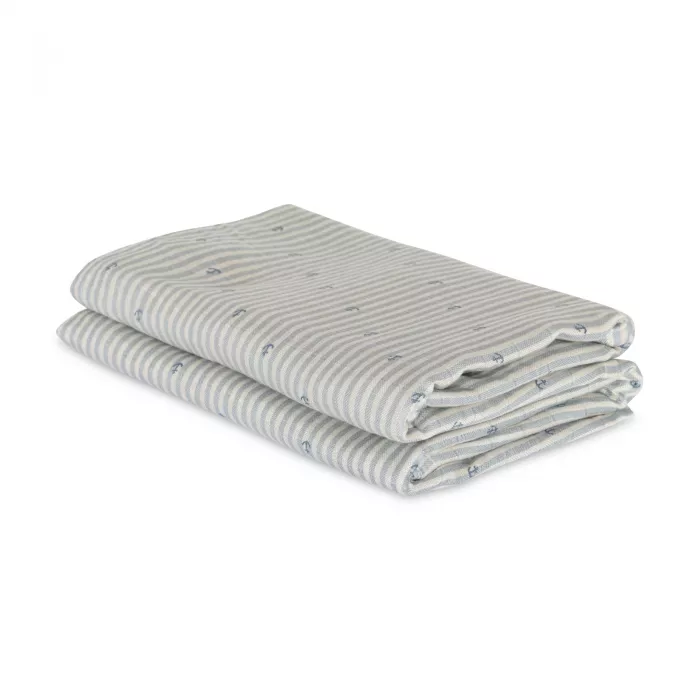Muselina din bambus Josefine - set 2 bucati - Stripe anchor - Nuuroo