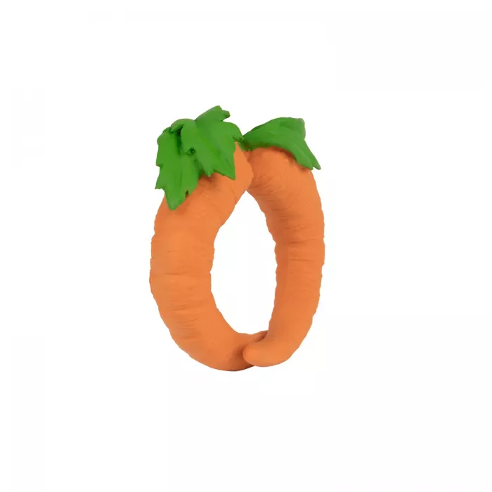Jucarie de dentitie din cauciuc natural - Inel Cathy the Carrot - Oli & Carol