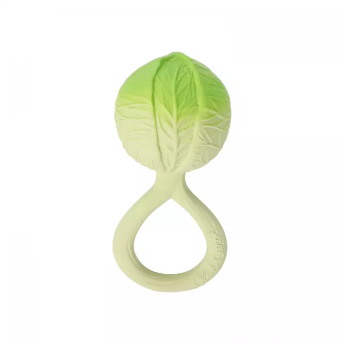 Zornaitoare si jucarie de dentitie Green Cabbage din cauciuc natural - Oli & Carol