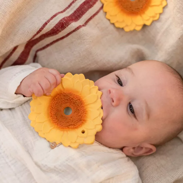 Jucarie de dentitie din cauciuc natural - Sunflower - Oli & Carol