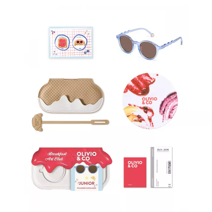 Ochelari de soare cu lentile polarizate - 5-12 ani - Breakfast Art-Blueberry - Olivio & Co