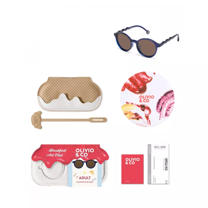 Ochelari de soare cu lentile polarizate - 12 ani+ - Clasic - Breakfast Art-Midnight Berry - Olivio & Co